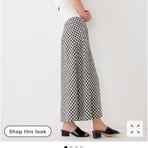 NEW with tags J. Crew black gingham linen long skirt size M Gwenyth side slit